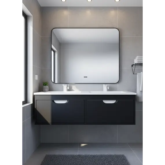 Тумба под двойную раковину Uperwood Modul 120 см, подвесная, матовая, черная