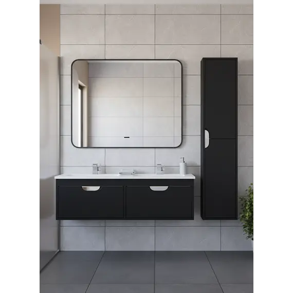 Тумба под двойную раковину Uperwood Modul 120 см, подвесная, матовая, черная