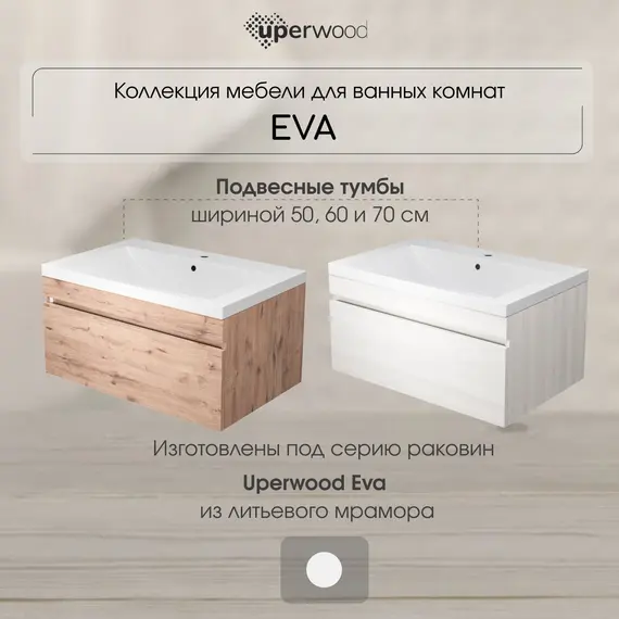 Тумба подвесная Uperwood Eva  Крафт Табачный, выдвижной ящик