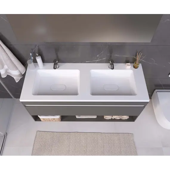 Раковина для ванной Uperwood Modul 122х45х12 см, белая глянцевая