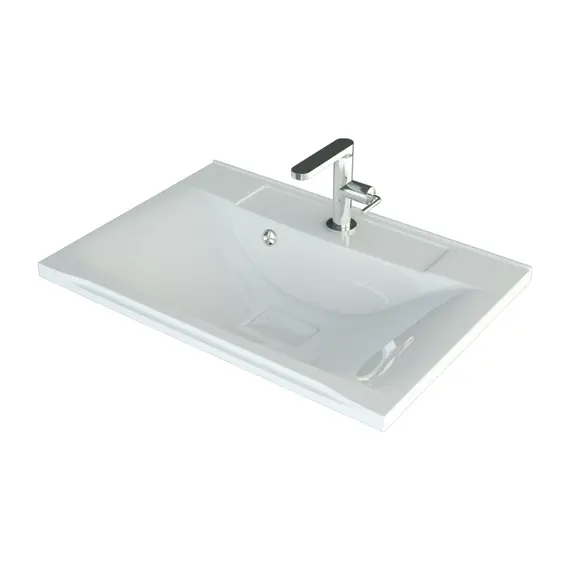 Раковина для ванной Elen ,белая, с декоративной накладкой для слива