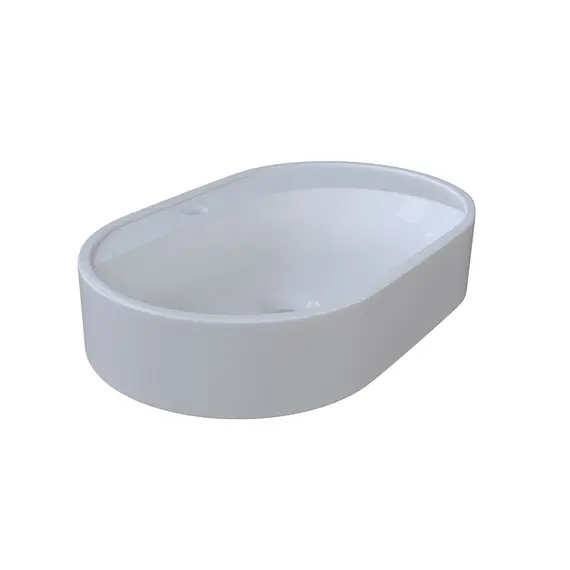 Раковина накладная для ванной Uperwood Luna 60х36х11,5 см, овальная, белая глянцевая