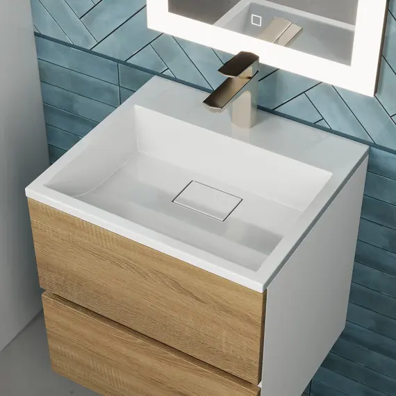 Раковина для ванной 50 см, Uperwood Barsa, белая глянцевая