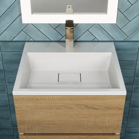 Раковина для ванной 50 см, Uperwood Barsa, белая глянцевая