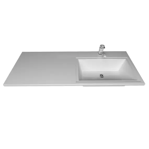 Раковина над стиральной машиной Uperwood Марсал 120х48,6х15 см, белая, правая, крыло слева