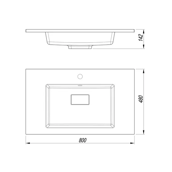 Раковина для ванной Uperwood May 80х48х14,2 см, белая глянцевая