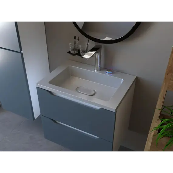 Раковина для ванной Uperwood Modul 65 см, серая глянцевая