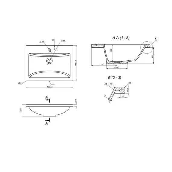 Раковина для ванной Uperwood Self  белая глянцевая