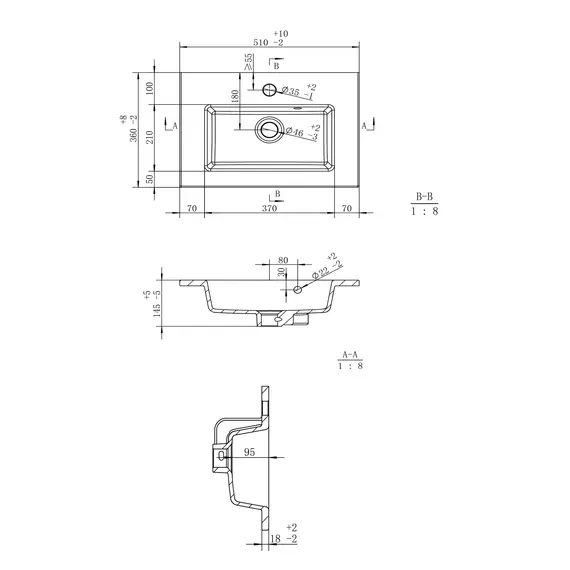 Раковина для ванной  Uperwood Aurora, белая глянцевая