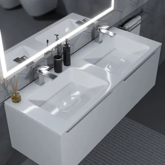 Раковина для ванной Uperwood Modul 122х45х12 см, белая глянцевая