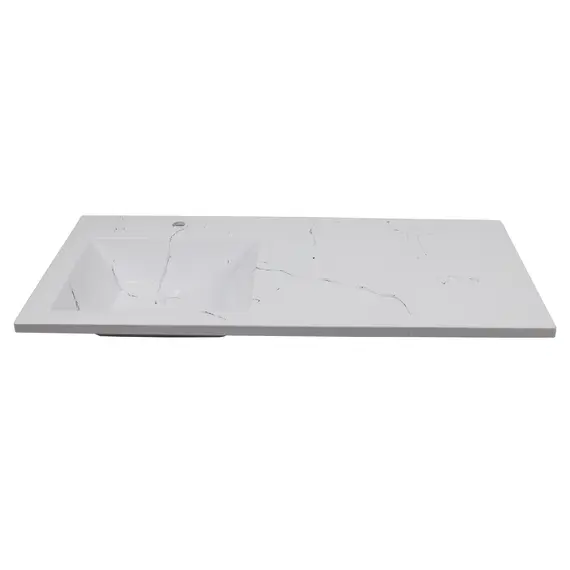 Раковина над стиральной машиной Uperwood Марсал 120х48,6х15 см, белый мрамор, левая, крыло справа