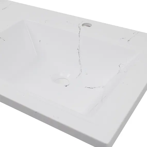 Раковина над стиральной машиной Uperwood Марсал 120х48,6х15 см, белый мрамор, левая, крыло справа