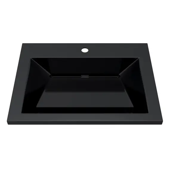 Раковина для ванной  Uperwood Olivia, с щелевым сливом, черная глянцевая
