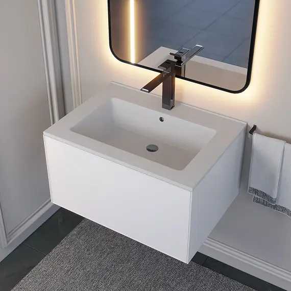 Раковина для ванной  Uperwood Parma Quartz, белая матовая, жасмин