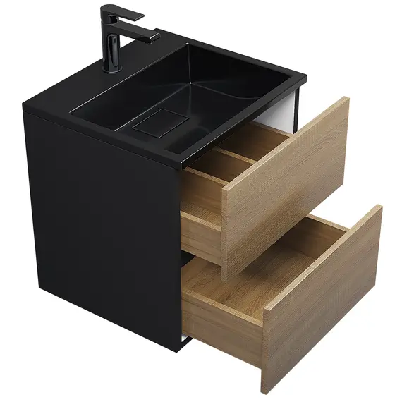 Раковина для ванной 50 см, Uperwood Barsa, черная глянцевая