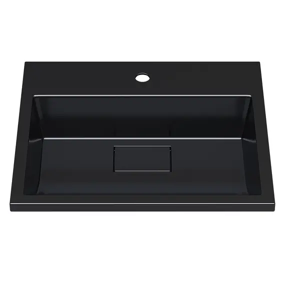 Раковина для ванной 50 см, Uperwood Barsa, черная глянцевая