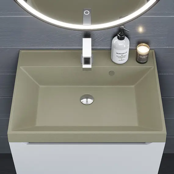 Раковина для ванной  Uperwood Classic Quartz, кварцевая, бежевая матовая, десерт