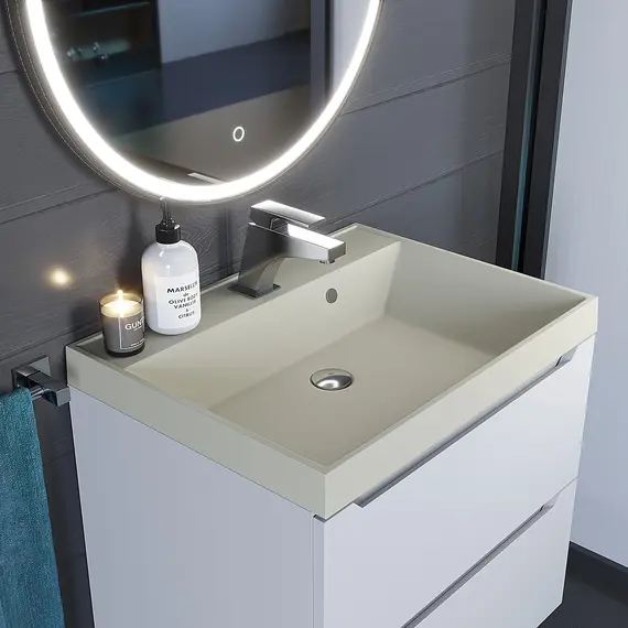 Раковина для ванной  Uperwood Classic Quartz, кварцевая, бежевая матовая, лён