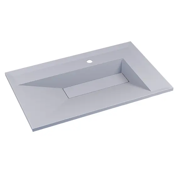 Раковина для ванной кварцевая Uperwood Lotus Quartz, белая матовая (жасмин)