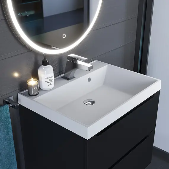 Раковина для ванной Uperwood Classic Quartz, кварцевая, белая матовая, жасмин