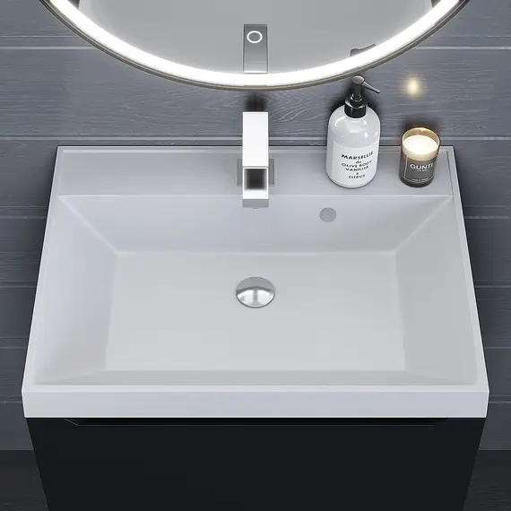 Раковина для ванной Uperwood Classic Quartz, кварцевая, белая матовая, жасмин