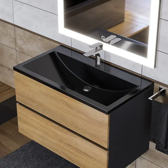 Раковина для ванной Uperwood Self  черная глянцевая