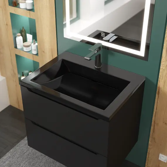 Раковина для ванной  Uperwood Infinity, черная глянцевая