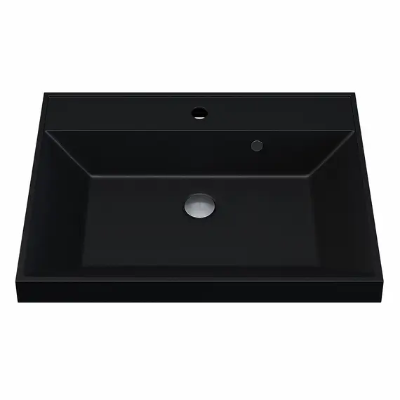 Раковина для ванной Uperwood Classic Quartz, кварцевая, черная матовая, космос