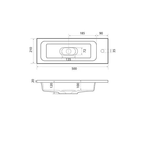 Раковина для ванной Uperwood Modul  белая глянцевая