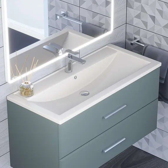 Раковина для ванной кварцевая Uperwood Foster Quartz белая матовая (жасмин)