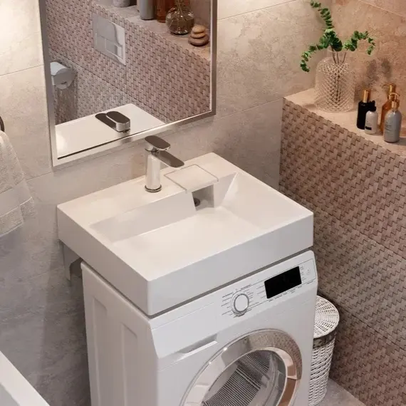 Раковина над стиральной машиной Uperwood Naomi белая глянцевая