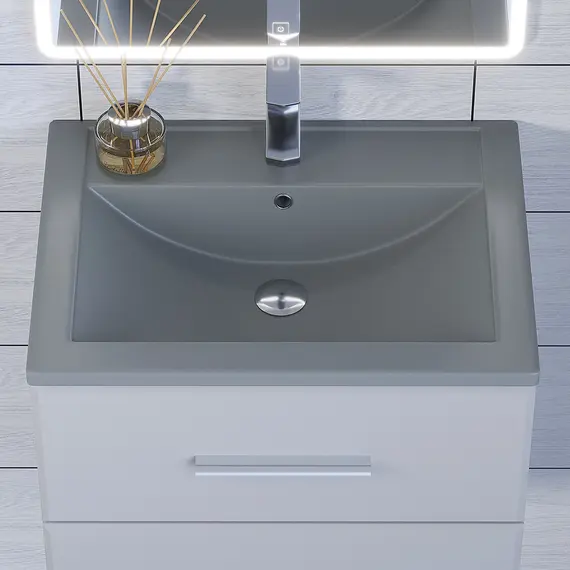 Раковина для ванной кварцевая Uperwood Foster Quartz  серая матовая (бетон)