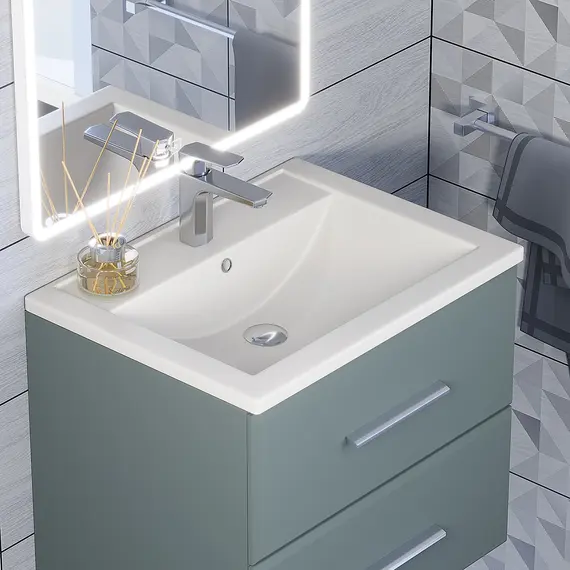 Раковина для ванной кварцевая Uperwood Foster Quartz белая матовая (жасмин)