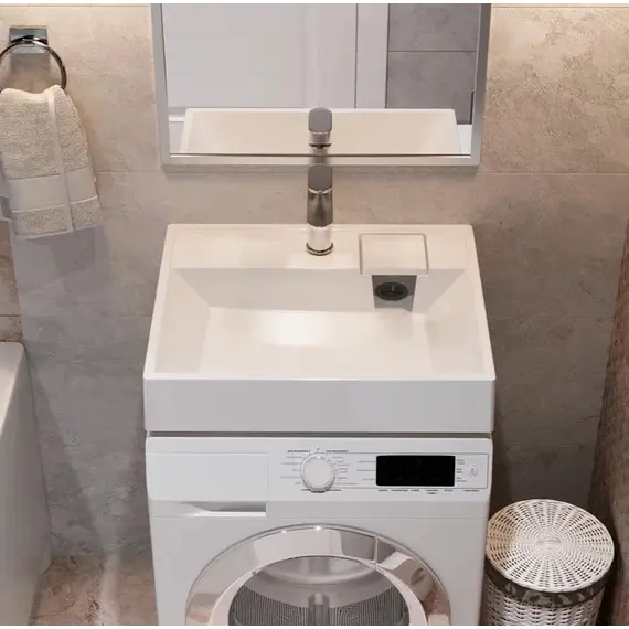 Раковина над стиральной машиной Uperwood Naomi белая глянцевая