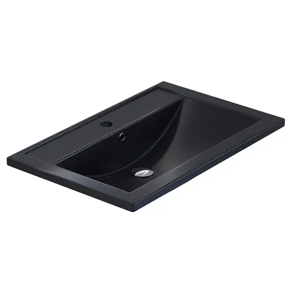 Раковина для ванной кварцевая Uperwood Foster Quartz черная матовая (уголь)