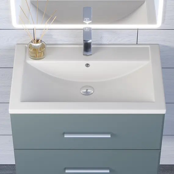 Раковина для ванной кварцевая Uperwood Foster Quartz белая матовая (жасмин)