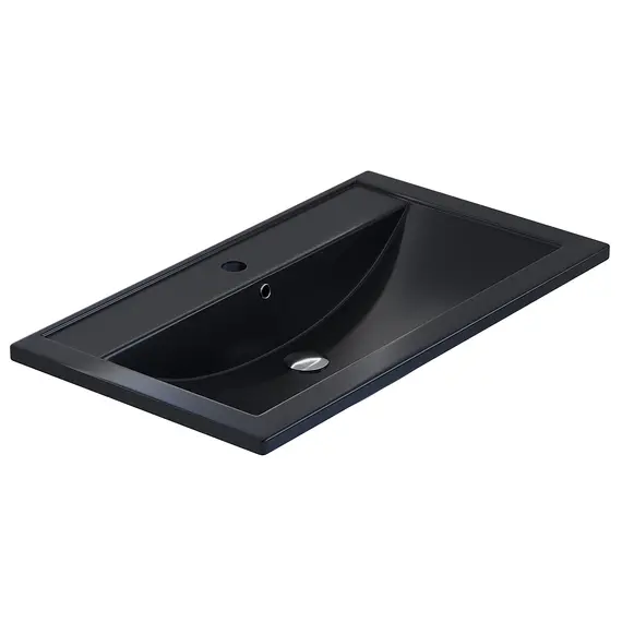 Раковина для ванной кварцевая Uperwood Foster Quartz черная матовая (уголь)