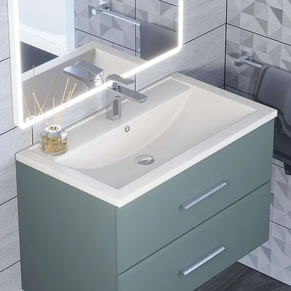 Раковина для ванной кварцевая Uperwood Foster Quartz белая матовая (жасмин)