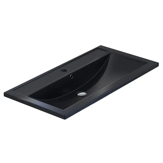 Раковина для ванной кварцевая Uperwood Foster Quartz черная матовая (уголь)