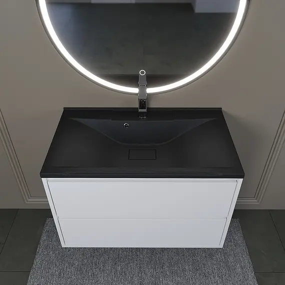 Раковина для ванной кварцевая Uperwood Elen Quartz 80 черная матовая (уголь)