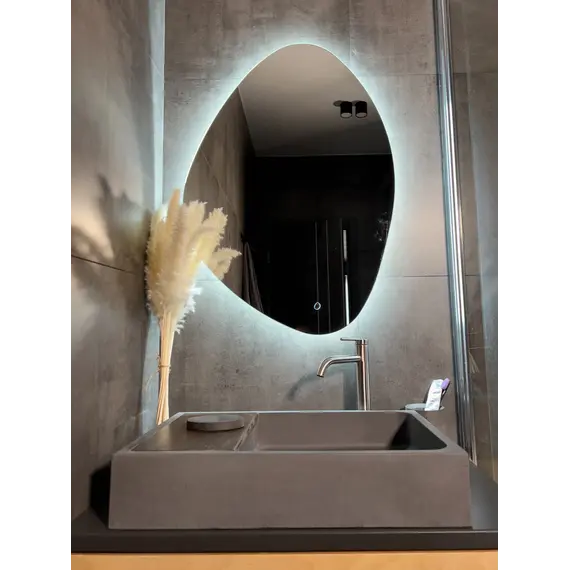 Раковина накладная бетонная Uperwood Piter 60х40х12 см,  графит