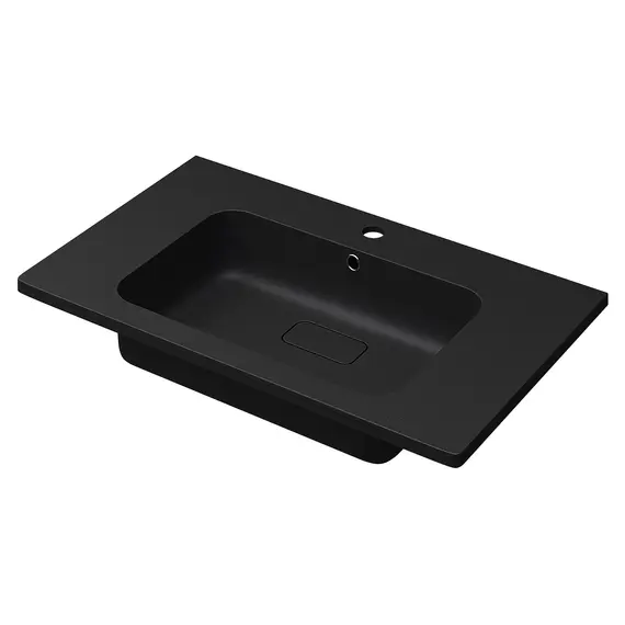 Раковина для ванной кварцевая Uperwood Lagoon Quartz 80 черная матовая (уголь)