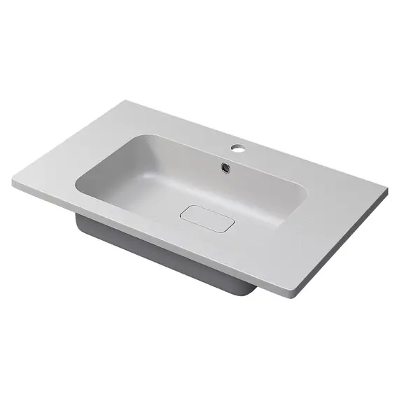 Раковина для ванной кварцевая Uperwood Lagoon Quartz 80  белая матовая (жасмин)