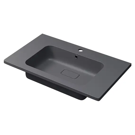 Раковина для ванной кварцевая Uperwood Lagoon Quartz 80 серая матовая (серый шелк)