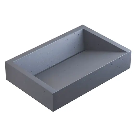 Раковина накладная бетонная Uperwood Mariana 60х40х12 см, прямоугольная, графит