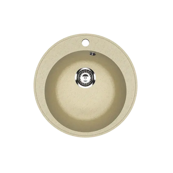 Кухонная мойка из искусственного камня Uperwood ECON UPD-405-002, круглая, бежевая матовая