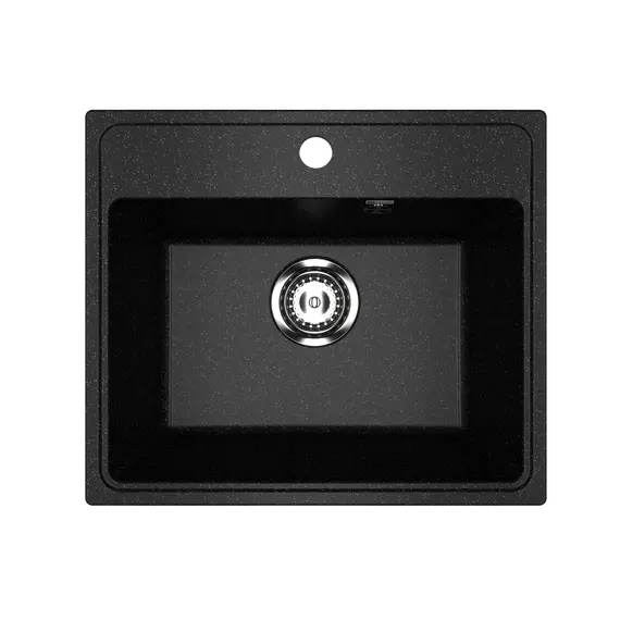 Кухонная мойка из искусственного камня Uperwood ECON UPD-408-004, прямоугольная, черная матовая