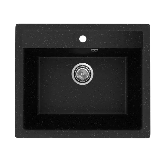 Кухонная мойка из искусственного камня Uperwood ECON UPD-104-004, прямоугольная, черная матовая