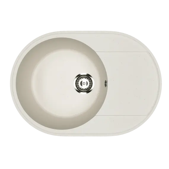 Кухонная мойка из искусственного камня Uperwood ECON UPD-107-001, овальная, белая матовая