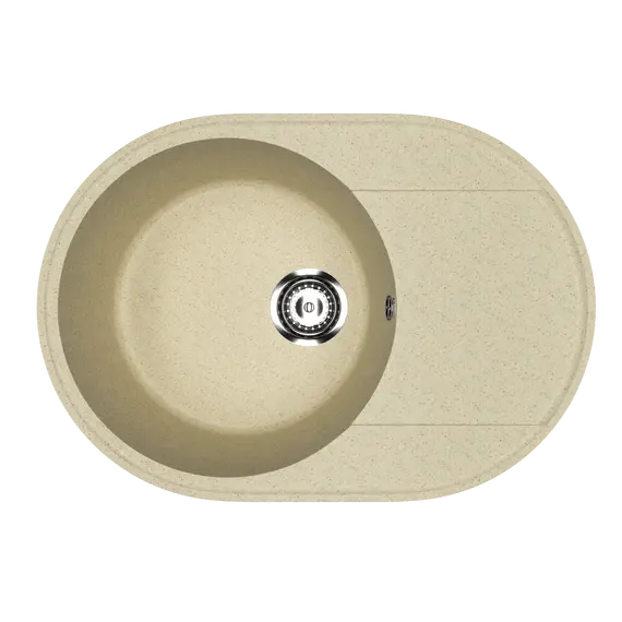 Кухонная мойка из искусственного камня Uperwood ECON UPD-107-002, овальная, бежевая матовая